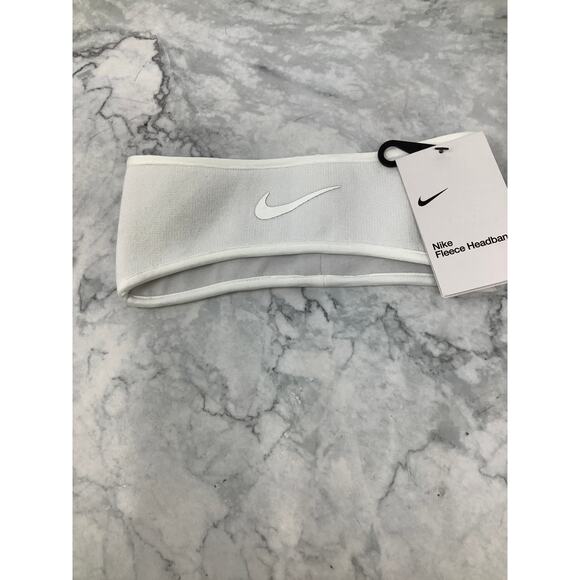 Nike Unisex White Fleece Headband Activewear Athletic Workout Performance L25-16 - Picture 2 of 9